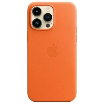 Etui Apple MPPR3FE/A iPhone 14 Pro Max 6.7" MagSafe oranje leren hoesje