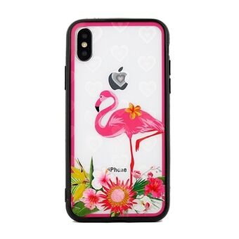 Hoesje Harten Samsung S10e G970 Pattern 3 helder (roze flamingo)