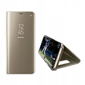 Etui Clear View Samsung A12/M12 goudkleurig/goud