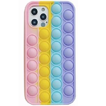 Anti-Stress iPhone 12 mini cover roze/geel/blauw/paars