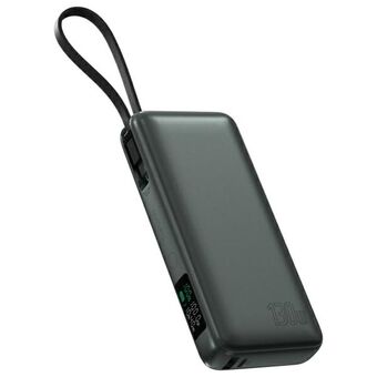 4smarts Powerbank Enterprise 20000mAh 130W met ingebouwde USB-C kabel grijs/space grey 541134