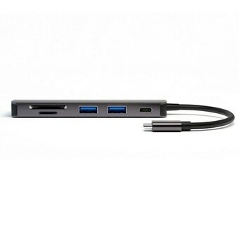 4smarts HUB 6-in-1 DeX Functie 2xUSB-A 3.0/USB-C/HDMI/SD/MicroSD grijs 468782