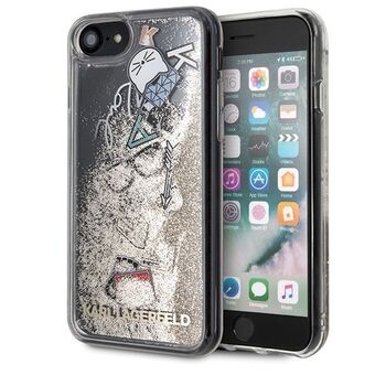 Karl Lagerfeld KLHCI8KSICGO iPhone 7/8 SE 2020 / SE 2022 goud/gouden harde hoes Iconic Liquid Glitter