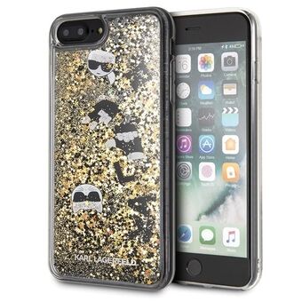 Karl Lagerfeld KLHCI8LROGO iPhone 7/8 Plus zwart-goud hardcase Glitter.