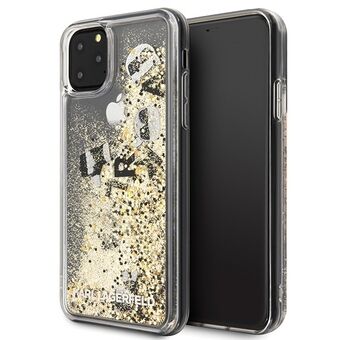 Karl Lagerfeld KLHCN65ROGO iPhone 11 Pro Max zwart-goud/black & gold harde hoes Glitter