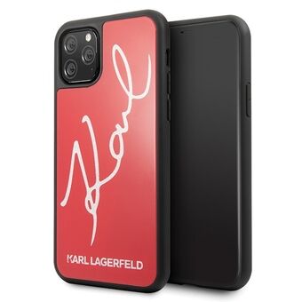 Karl Lagerfeld iPhone 11 Pro Rood Hard Case Signature Glitter