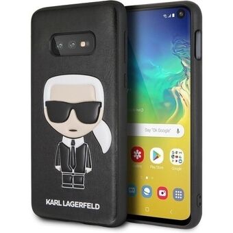 Karl Lagerfeld KLHCS10LIKPUBK S10e G970 hardcase zwart Iconic Karl Embossed