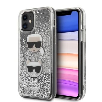 Karl Lagerfeld KLHCN61KCGLSL iPhone 11 6.1" / Xr hardcase zilver/zilver Glitter Karl&Choupette