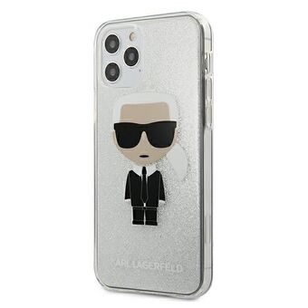 Karl Lagerfeld KLHCP12LPCUTRIKSL iPhone 12 Pro Max 6,7" zilveren hardcase Glitter Ikonik Karl