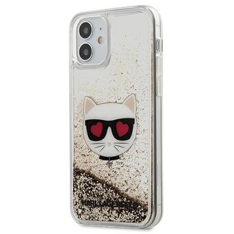 Karl Lagerfeld KLHCP12SLCGLGO iPhone 12 mini 5,4" goud/gold hardcase Liquid Glitter Choupette