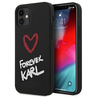 Karl Lagerfeld KLHCP12SSILKRBK iPhone 12 mini 5,4" zwart/black hardcase Silicone Forever Karl