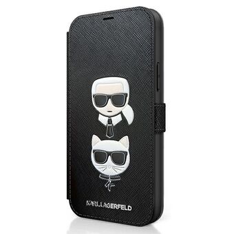 Karl Lagerfeld KLFLBKP12LSAKICKCBK iPhone 12 Pro Max 6,7" zwart/black book Saffiano Karl & Choupette