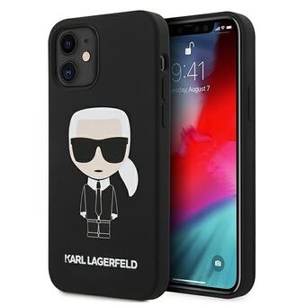 Karl Lagerfeld KLHCP12SSLFKBK iPhone 12 mini 5,4" hardcase zwart/zwarte Silicone Iconic