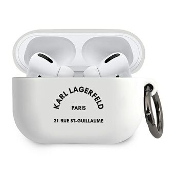 Karl Lagerfeld KLACAPSILRSGWH AirPods Pro hoesje wit Silicone RSG