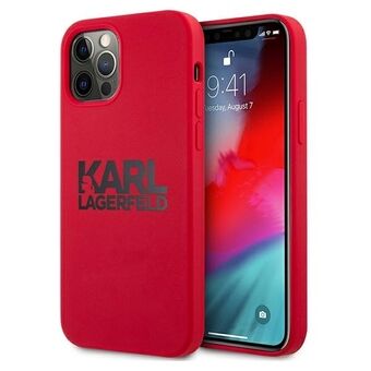 Karl Lagerfeld KLHCP12MSLKLRE iPhone 12/12 Pro 6,1" Siliconen Stapel Logo rood