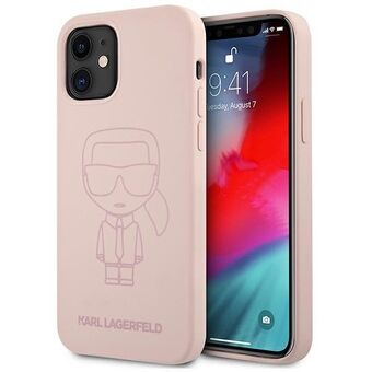 Karl Lagerfeld KLHCP12SSILTTPI iPhone 12 mini 5,4" Siliconen Ikonik Outline roze/pink