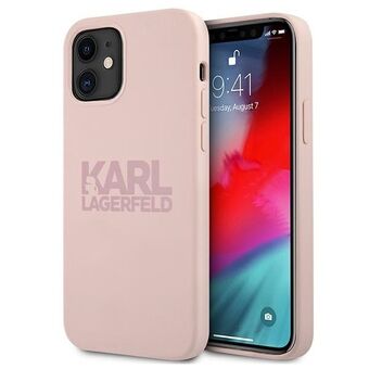 Karl Lagerfeld KLHCP12SSTKLTLP iPhone 12 mini 5,4" Siliconen Stapel Logo roze/pink