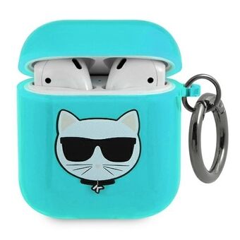 Karl Lagerfeld KLA2UCHFL AirPods 1/2 hoesje blauw/blue Choupette