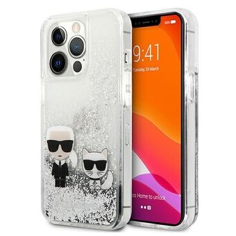 Karl Lagerfeld KLHCP13XGKCS 13 Pro Max 6.7" zilver/zilver hardcase Liquid Glitter Karl&Choupette