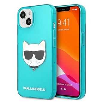 Karl Lagerfeld KLHCP13SCHTRB iPhone 13 mini 5,4" blauw hardcase Glitter Choupette Fluo