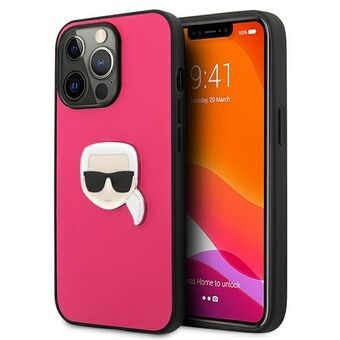 Karl Lagerfeld KLHCP13LPKMP iPhone 13 Pro / 13 6,1" roze/roze hardcase Leren Ikonik Karl\'s Hoofd Metaal