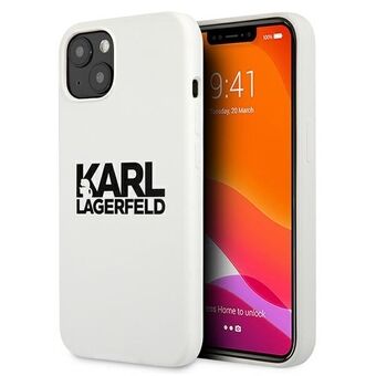 Karl Lagerfeld KLHCP13SSLKLWH iPhone 13 mini 5,4" Silicone Stapel Logo wit/hvit