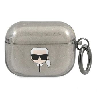 Karl Lagerfeld KLAPUKHGK AirPods Pro hoes zwart/zwart Glitter Karl`s Head