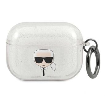 Karl Lagerfeld KLAPUKHGS AirPods Pro hoesje zilver/zilver Glitter Karl\'s Hoofd