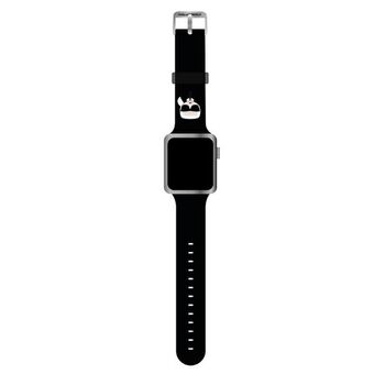 Karl Lagerfeld Pasek KLAWMSLKK Apple Watch 38/40/41mm zwart/siliconen band Karl Heads