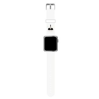 Karl Lagerfeld Pasek KLAWMSLKW Apple Watch 38/40/41mm wit/witte band Siliconen Karl Heads