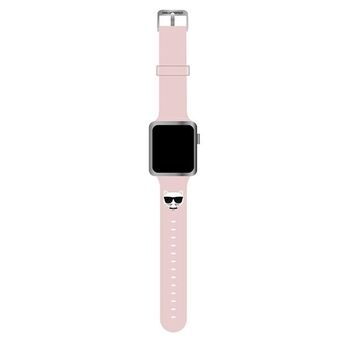 Karl Lagerfeld Pasek KLAWLSLCP Apple Watch 42/44/45/49mm roze/roze bandje Siliconen Choupette Heads