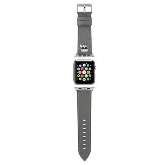 Karl Lagerfeld Pasek KLAWMOKHG Apple Watch 38/40/41mm zilver/zilveren band Saffiano Karl Heads