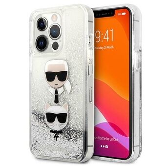 Karl Lagerfeld KLHCP13LKICGLS iPhone 13 Pro / 13 6.1 "Zilver / Zilver Hardcase Liquid Glitter Karl & Choupette Head