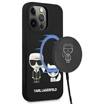 Karl Lagerfeld KLHMP13LSSKCK iPhone 13 Pro / 13 6,1" harde hoes zwart/zwarte Siliconen Karl & Choupette Magsafe