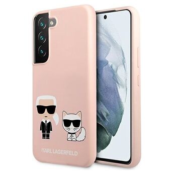 Karl Lagerfeld KLHCS22MSSKCI S22 + S906 hardcase lichtroze/lichtroze Silicone Iconic Karl & Choupette