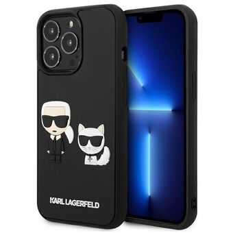 Karl Lagerfeld KLHCP13L3DRKCK iPhone 13 Pro / 13 6,1" zwart hoesje Karl & Choupette Ikonik 3D