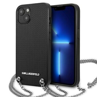 Karl Lagerfeld KLHCP13SPMK iPhone 13 mini 5.4" hardcase zwart/zwart leerstructuur en ketting