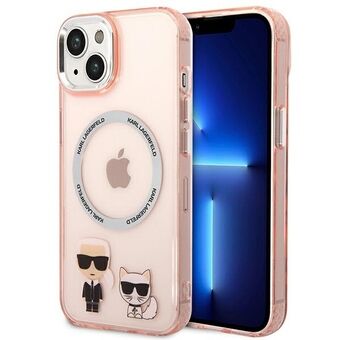 Karl Lagerfeld KLHMP14SHKCP iPhone 14 / 15 / 13 6,1" hardcase roze/roze Karl & Choupette Aluminium Magsafe