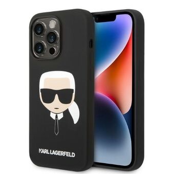 Karl Lagerfeld KLHMP14XSLKHBK iPhone 14 Pro Max 6,7" harde hoes zwart/siliconen Karl\'s Head Magsafe