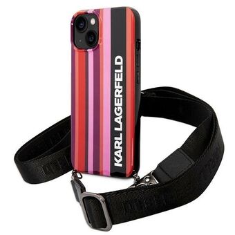 Karl Lagerfeld KLHCP14MSTSTP iPhone 14 Plus / 15 Plus 6,7" hardcase roze/pink Color Stripes Strap