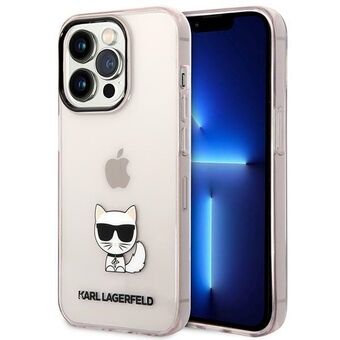 Karl Lagerfeld KLHCP14LCTTRI iPhone 14 Pro 6,1" hardcase roze/transparant Choupette Body