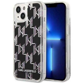 Karl Lagerfeld KLHCP14MLMNMK iPhone 14 Plus 6.7" Hardcase Zwart/Zwart Vloeibaar Glitter Monogram