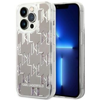 Karl Lagerfeld KLHCP14LLMNMS iPhone 14 Pro 6.1" hardcase zilver / zilver vloeibaar glitter monogram