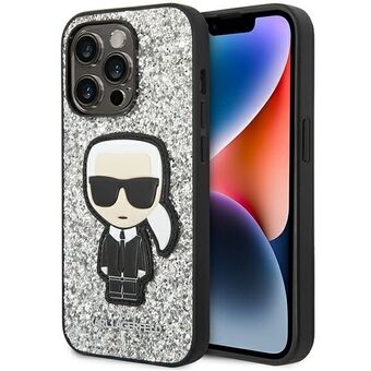 Karl Lagerfeld KLHCP14LGFKPG iPhone 14 Pro 6,1" harde hoes zilver Glitter Flakes Ikonik