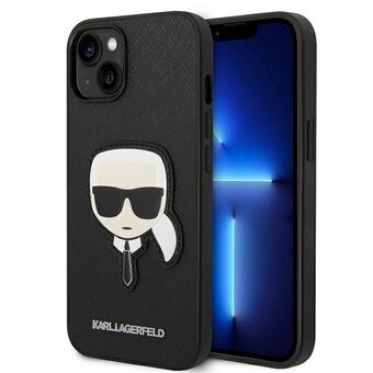 Karl Lagerfeld KLHCP14MSAPKHK iPhone 14 Plus 6.7" zwart/zwart hardcase Saffiano Karl\'s Head Patch