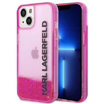 Karl Lagerfeld KLHCP14SLCKVF iPhone 14 / 15 / 13 6,1" roze/roze harde hoes Liquid Glitter Elong