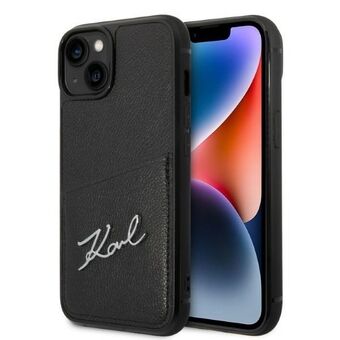 Karl Lagerfeld KLHCP14MCSSK iPhone 14 Plus 6,7" hardcase zwart/zwart Signature Logo Kaartslot