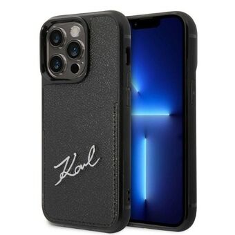 Karl Lagerfeld KLHCP14LCSSK iPhone 14 Pro 6,1" hardcase zwart/black Signature Logo Cardslot