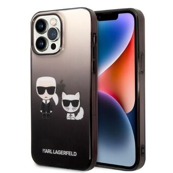 Karl Lagerfeld KLHCP14LTGKCK iPhone 14 Pro 6,1" harde hoes zwart/zwart Gradiënt Ikonik Karl & Choupette