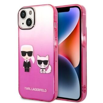 Karl Lagerfeld KLHCP14STGKCP iPhone 14 / 15 / 13 6,1" hardcase roze/roze Gradient Ikonik Karl & Choupette